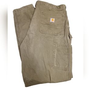 Carharrt Carpenter Canvas Work Pants  Green Good Condition Durable 40x34